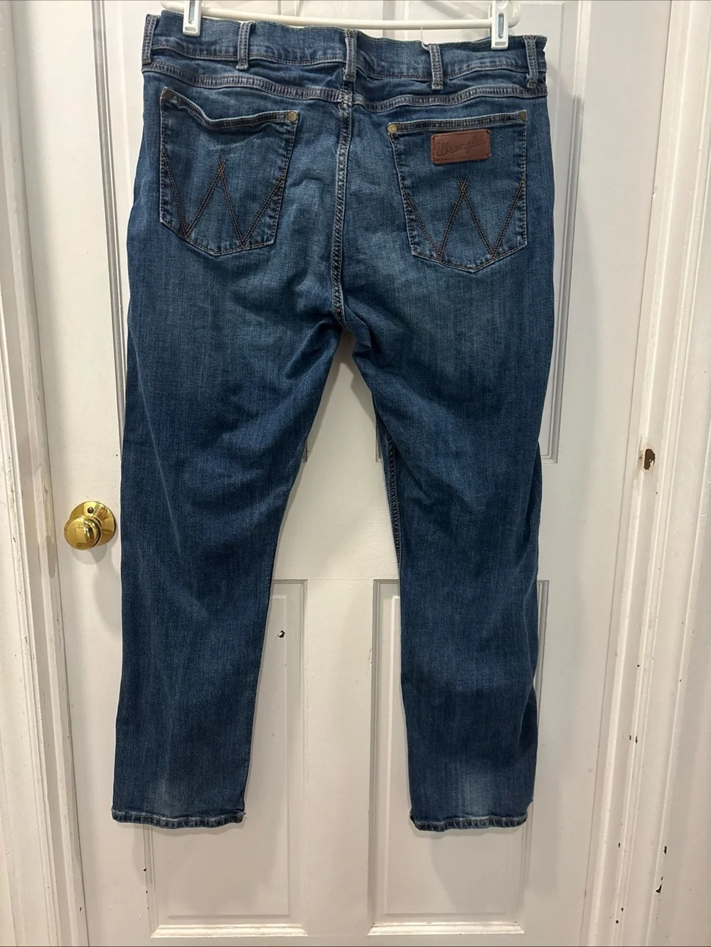 Wrangler Retro Men’s Slim Straight Jeans Size 38x32 Dark Wash Cowboy Western